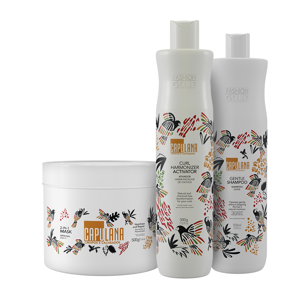 KIT Ativador CAPULANA - Gentle SHAMPOO  + 2-in-1 MASK  + Curl ACTIVATOR 500g/ 17,6fl oz